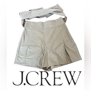 J.Crew size 4 pleated waist tie shorts.‎ Color Tan